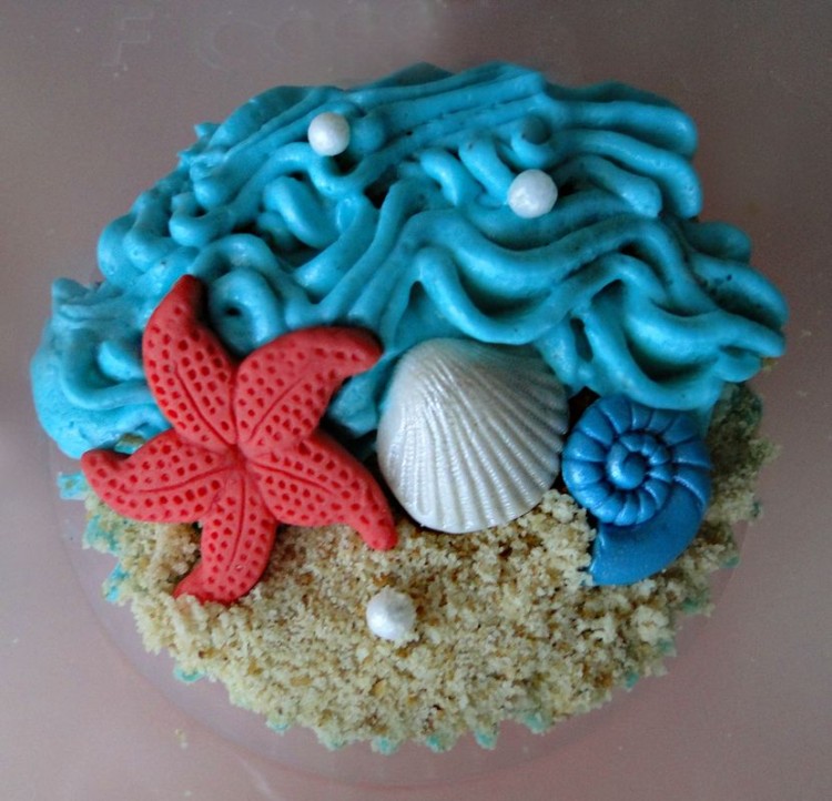 Sea Theme Birthday Cupcake