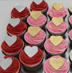 Wedding Cupcakes with Heart Decoration