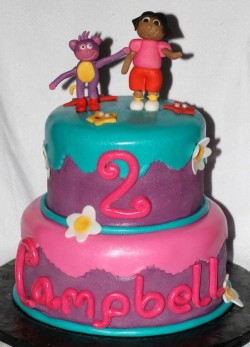 2nd Birthday Cake with Dora