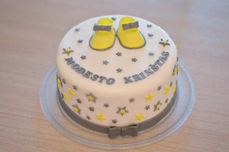 Christening Cake with Little Stars