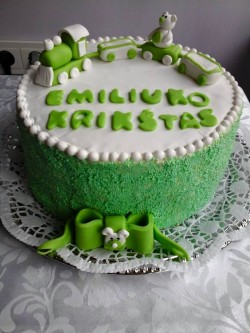 Green Christening Cake