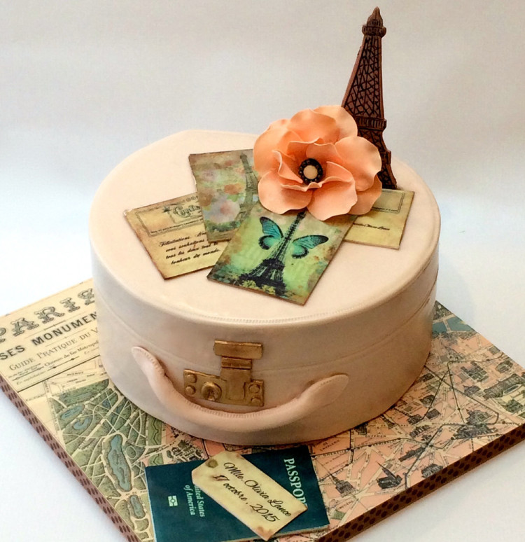 Paris Themed Bridal Shower Cake