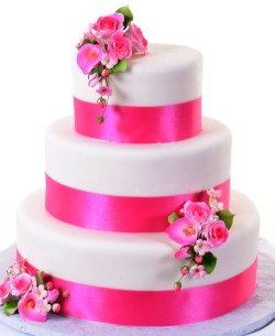 Pink Quinceanera 3 Tier Cake