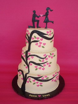 Pretty Engagement Cake