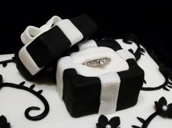 White and Black Engagement Cake