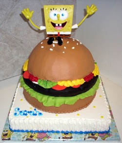 Amazing cake with Spongebob