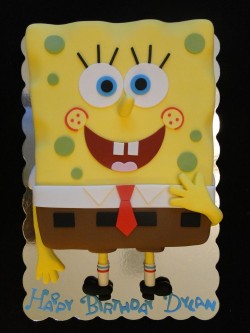 Birthday cake smiling Spongebob