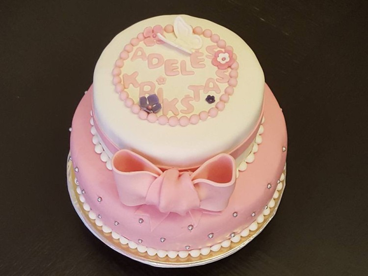 Pink Christening Cake