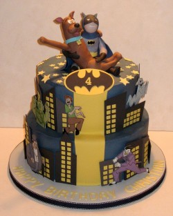 Batman and Scooby Cake