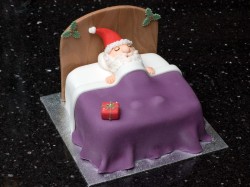 Christmas Cake with Sleeping Santa
