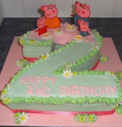 Number 2 Cake with Peppa Pig