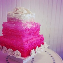 Pink and White Fondant Cake