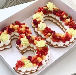 Birthday Cake with Strawberries