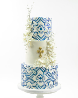 Blue Communion Cake