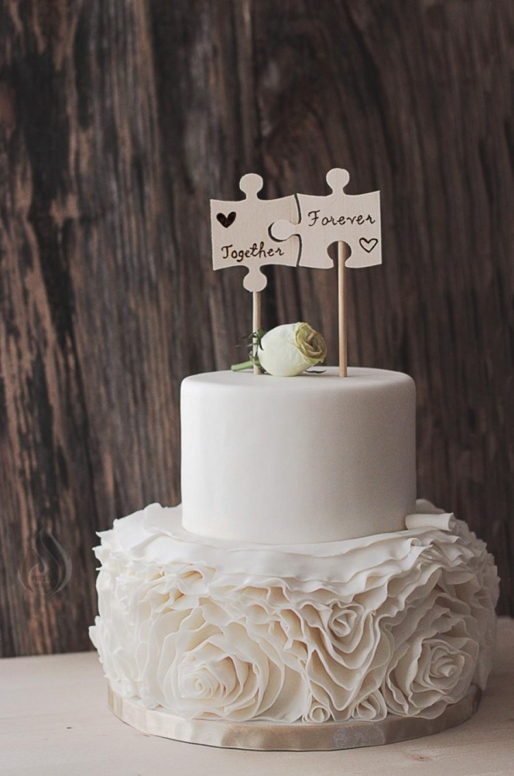 Wedding Cake with Puzzle Pieces